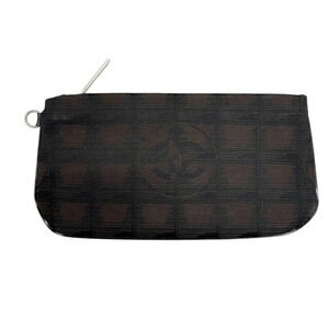 CHANEL New Travel Line Pouch, Brown Nylon Bag